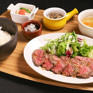 Grilled rib eye loin with miso. Enjoy our carefully selected Meat Dishes