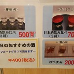 日本橋ふくしま館 ミデッテ - 飲み比べセットやおつまみのメニューになります