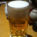 和食とお酒 神戸たちばな - まずは、お約束のビールで乾杯。