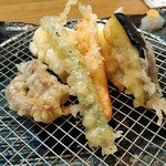 手打ち蕎麦・鮨 いまふく - 鱧の身・肝の天ぷら