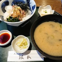 季節料理　根本 - あじたたき丼、しじみ汁