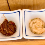 立呑み晩杯屋 - いか三升漬けと生ほたてワサビ