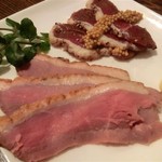 「鴨ハム二種盛り」