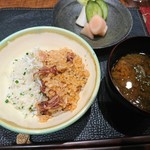 傳 - (2019年6月　訪問)しらすご飯とホタルイカご飯の相盛り♪
