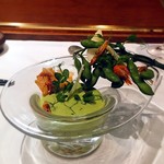 レストラン マノワ - こごみと枝豆の冷たいポタージュ