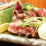 Straw-grilled Omi beef with special wasabi sauce