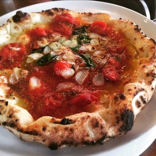 Authentic Neapolitan-style pizza baked in a special oven