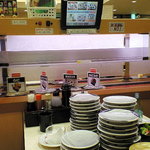 回転寿司かいおう 鹿島店 - 食後ですが、こんな感じのボックス席でした。