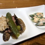 焼鳥・元気 - 本日の突き出しです。 毎回、突き出しは違っているんですよね。