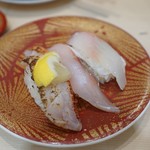 廻転寿司　まぐろ問屋 めぐみ水産 - 地魚3点盛り 560円