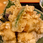 Hamo Tennen Fugu Ginza Fukuwa - 鱧と京野菜の天丼