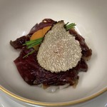 Pickled Kobe meat and Hokkaido sea urchin Sushi