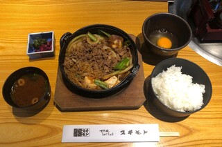 スギモト - すき鍋定食 1,300円、お肉1.5倍 +450円