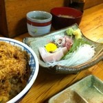 食事処 熱海 祇園 - 天丼と刺身定食１５００円
