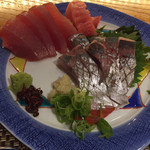 和み酒 仁 - お造り（鰹、鯵、鮪）