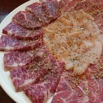 肉料理 大森 - 神戸牛ハラミ、塩ミノ