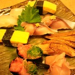 かっぱ寿司 - たい、玉子、穴子、しめ鯖、ねぎまぐろ