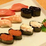 かっぱ寿司 - 中トロ、たらばがに、明太子、甘エビ、岩のり