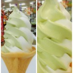 道の駅 朝日みどりの里 物産会館 - 村上緑茶ミックスソフトクリームは350円でした