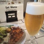 ファーマーズチキン - ロティサリーチキンにビール♪