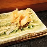 京極寿司 - ガリ。味付けは「すし善」風、だそうな。