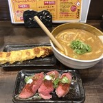 たんぽぽ - カレーうどん&ローストビーフ寿司&ちく天付き