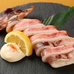 Grilled whole squid