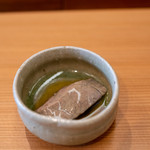 柚木元 - 2019.7 チョウザメの肝刺し 味噌だまり