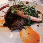 レストラン マノワ - 鹿児島県・アナグマのルーローロティ　穴熊のジュとジュニパーベリーのソースで(角度を変えて)