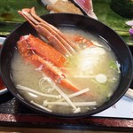 寿司と地魚料理　大徳家 - 本日のおまかせ握り(3000円)に付くカニ汁