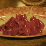 酒菜坊 橋蔵 - 大山地鶏レバ刺　ズームアップ