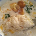 東京豆漿生活 - 少しずつお豆腐を崩しながら底から混ぜて頂くと干しエビと大根も混ざってとっても美味しい.*･ﾟ(๑•̀ڡ•́๑).ﾟ･*.