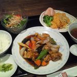 中華キッチン彩家 - 2012.01酢豚＆エビチリランチ