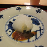 銀座うち山 - アオリイカ　梅肉醤油