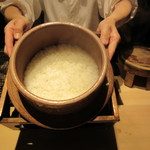 銀座うち山 - 炊き立てのご飯