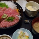 Bishokukashu Echigoya - 鮪３色丼
