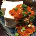 Okinawa Ryour Shima Sakaba Garakuta - チャンジャと島豆腐。