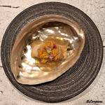 日本料理 TOBIUME - 鮑の柔らか煮と蓋井島産のﾑﾗｻｷ海胆