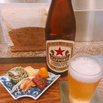 なな治 - サッポロラガー中瓶[600円]とお通し