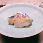 銀座ふじやま - アワビの前菜、ふっくら柔らかうまみたっぷり