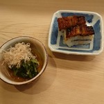 Kappou Umetsu - お浸し、鱧寿司
