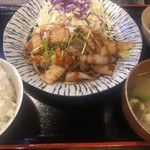 Monja Okonomiyaki No Mise Teppan Dainingu Okonomiya - ホルモンタレ焼き定食