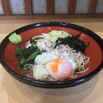 そばの神田 東一屋 - アサソバビンボー！  
      冷やし朝そば＋肉！