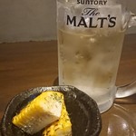 飲んべぇ食堂 らくだ屋 - お通しとハイボール