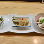 寿司・うなぎ 羽子吾 - お通し三種盛り