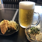 げんき亭 - 生ビールセット（８３０円）
