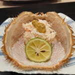 Ginza Yoshizawa - 毛ガニの蒸し寿司