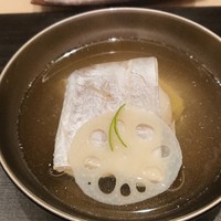 銀座 よし澤 - 太刀魚と新蓮根と翡翠茄子