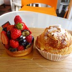 ラトリエドゥシュクル - フルーツタルト＋シュークリーム