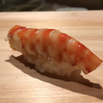 鮨 利﨑 - 車海老の握り。
      美味し。